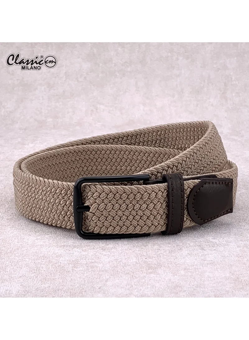 Classic Milano Braided Cotton Elastic Stretch Belt for Men & Women, Woven Canvas Web Belt with Gift Box, Adjustable Men's Belt | Full Length: 110CM (Free Size - Fits up to the waist of 40 Inches / 100 CM)