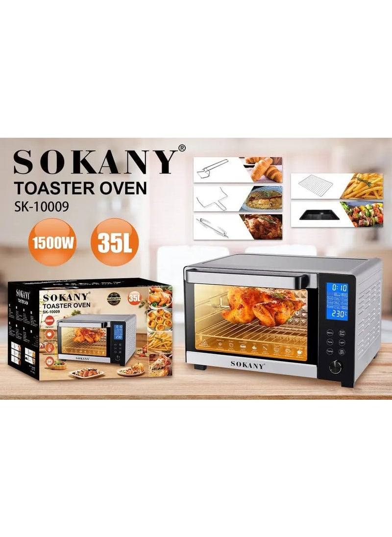 sokany Electric oven with grill, timer and digital display, 35 liters, 1500 watts, sk-10009  - Image 1