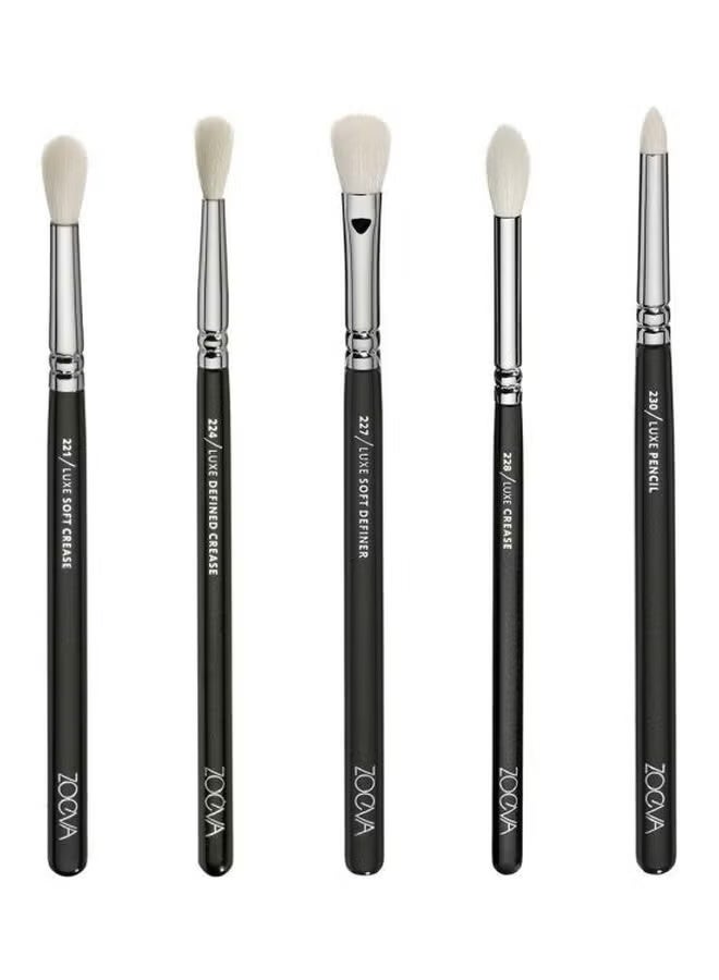 Zoeva 15-Piece Eyes Makeup Brush Set Black/Silver/White - Image 3