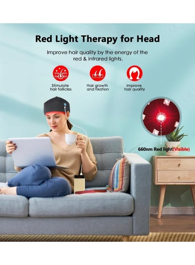 Generic Hair Growth Cap, Anti Hair Loss Helmet Electric Scalp Massager Infrared Light Therapy Hair Regrowth Treatment Hair Restoration Helmet Scalp Circulation Enhancer Anti-Thinning Cap Hair Loss Therapy - Image 5