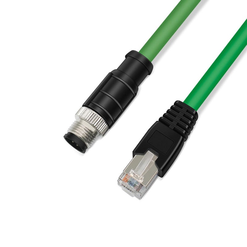 XENOCAM M12 to RJ45 Industrial Ethernet CableAutomation Systems Interconnect M12 4 Pin D Code Male to RJ45 Male Shielded Cable Assembly Cat5e SFTP 24 AWG 33Ft - Image 2