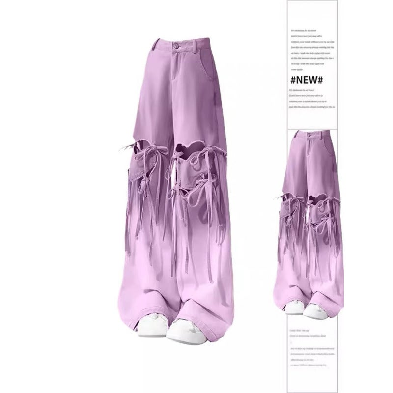 Plus Size Gradient Heart Ripped Jeans for Women - Image 2