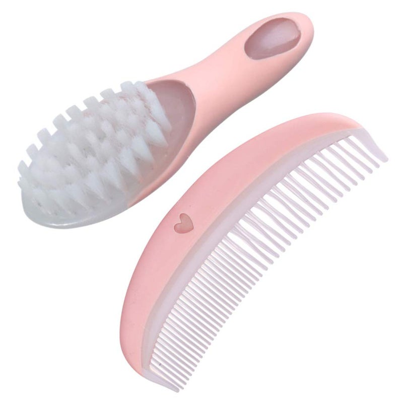 EXCEART Baby Hair Brush and Comb Set Massage Scalp Brush for Newborn and Toddler 1Set (Pink) - Image 3
