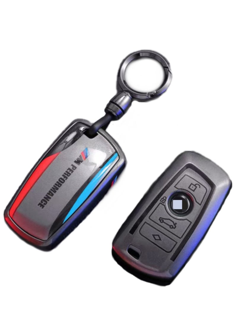 OUYoo مناسب لفوب مفتاح BMW، صندوق مفتاح TPU ناعم متقدم يتوافق مع F30 G20 G30 X3 X4 X5 X6 X7 3 5 7 8 السلسلة الذكية للمفتاح، مع سلك المفتاح. - Image 1