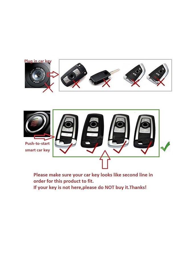 OUYoo مناسب لفوب مفتاح BMW، صندوق مفتاح TPU ناعم متقدم يتوافق مع F30 G20 G30 X3 X4 X5 X6 X7 3 5 7 8 السلسلة الذكية للمفتاح، مع سلك المفتاح. - Image 2