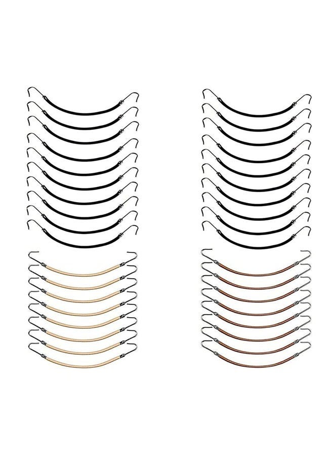 YBB 36 Pcs Ponytail Hooks Hair Clips, Elastic Hair Ties Ponytail Holders for Women Hair Styling (Black, Brown and Gold) - Image 1