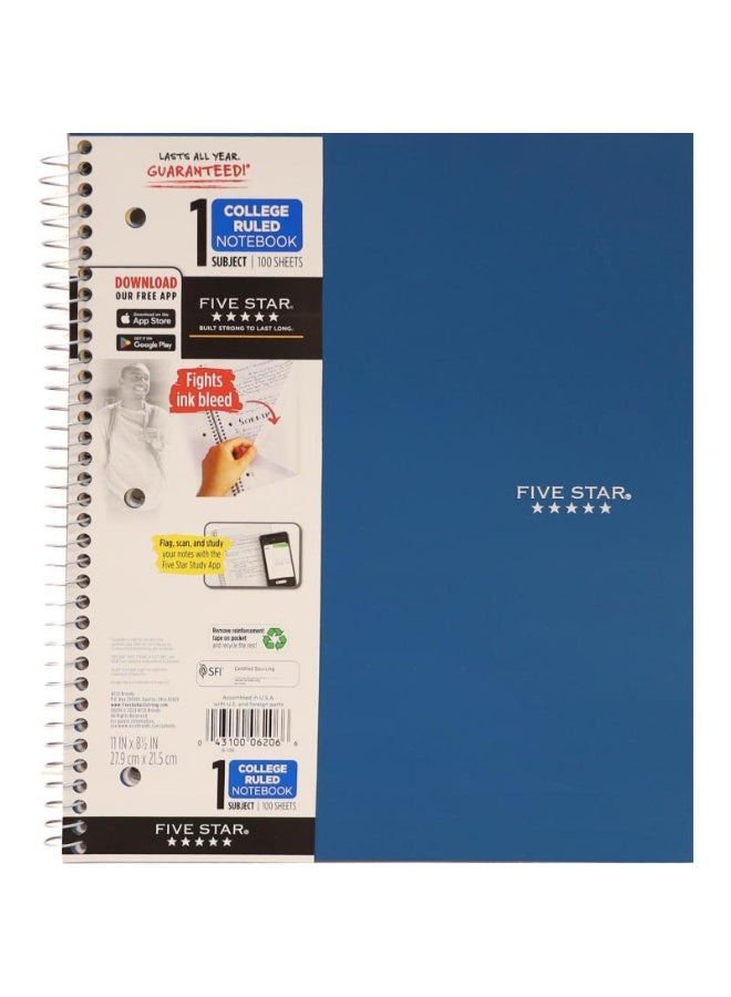 Five Star Notebook 8.5 X 11 in 200 Pages (100 Sheets)