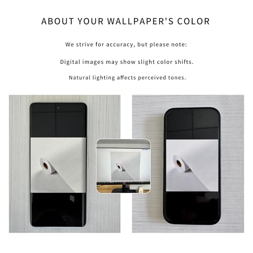 Haimin Grasscloth Textured Wallpaper 24in X 393in Fabric Contact Paper White Wall Paper Linen Peel and Stick Self-Adhesive Thick Vinyl Embossed Film Wallpaper (White) - Image 4