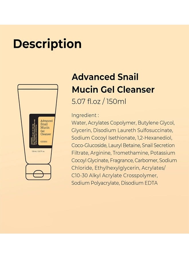 COSBEAUTY Advanced Snail Mucin Gel Cleanser 150ml, Dense Texture Helps Reduce Irritation For Gentle Everyday Cleansing, For Sensitive Skin, Gentle Skin-Friendly and Low Stimulation, Can Be Used For a Long Time  - Image 5