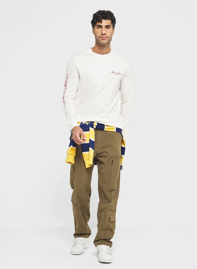 GUESS  Casual Crew Neck T-Shirt for Men | Best Price UAE