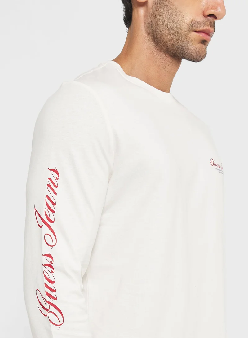 GUESS  Casual Crew Neck T-Shirt for Men | Best Price UAE