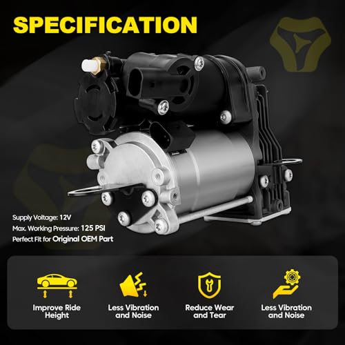YEHERIT 2213201604 Air Suspension Compressor Pump Compatible with Benz 2012-2015 ML GL class W166 W221 CL216 S350 S400 S450 S550 S600 S63 65 AMG #2213200304 2213200704 - Image 2
