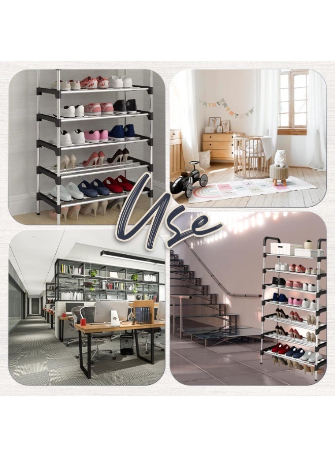 7-Tier Shoe Rack Storage Organizer Tower Stand with Adjustable Shelves for Entryway Closet - Image 3