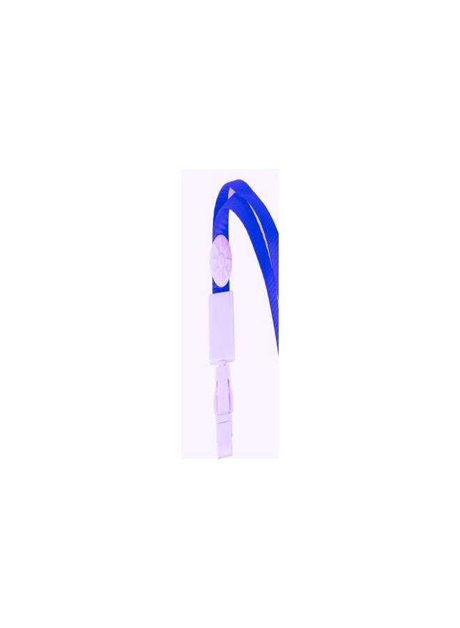 Worldone lightweight, Nylon, Id Card Lanyard (only strap) with Plastic Clip Hook, 1.5x84cm, for Professionals, Students, Ideal for Office, School, Institutions, Strong, Unisex, Colour Blue, Pack of 10 - Image 1