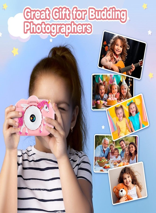MAVOKIS Kids Camera Digital Camera for Age 3-8, 1080P Toddler Camera for Kid with 32GB SD Card, Toddler Girls Toys Age 6-9, Christmas Birthday Gifts for Children, Peach Pink - Image 2