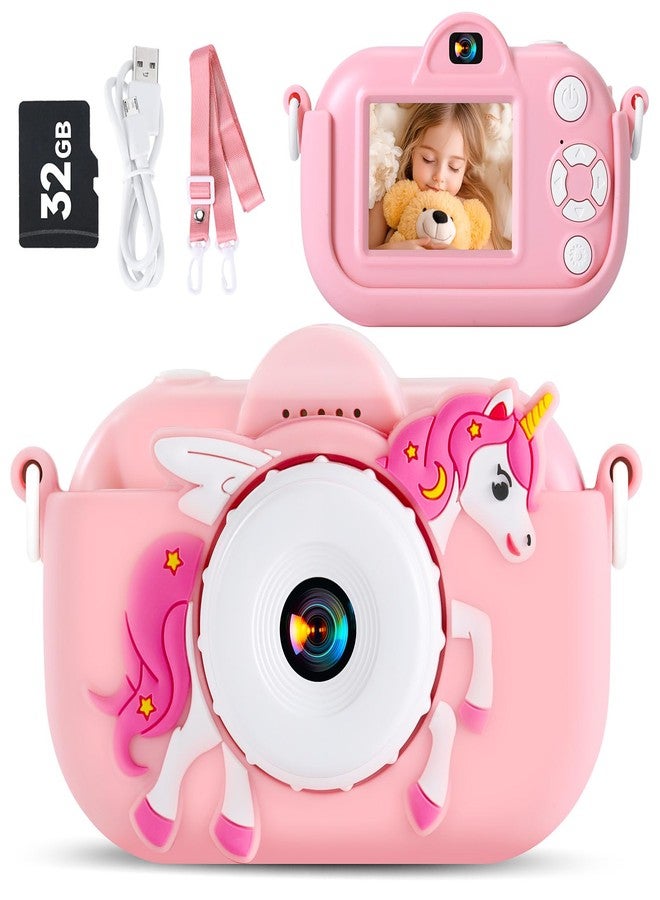 MAVOKIS Kids Camera Digital Camera for Age 3-8, 1080P Toddler Camera for Kid with 32GB SD Card, Toddler Girls Toys Age 6-9, Christmas Birthday Gifts for Children, Peach Pink - Image 1
