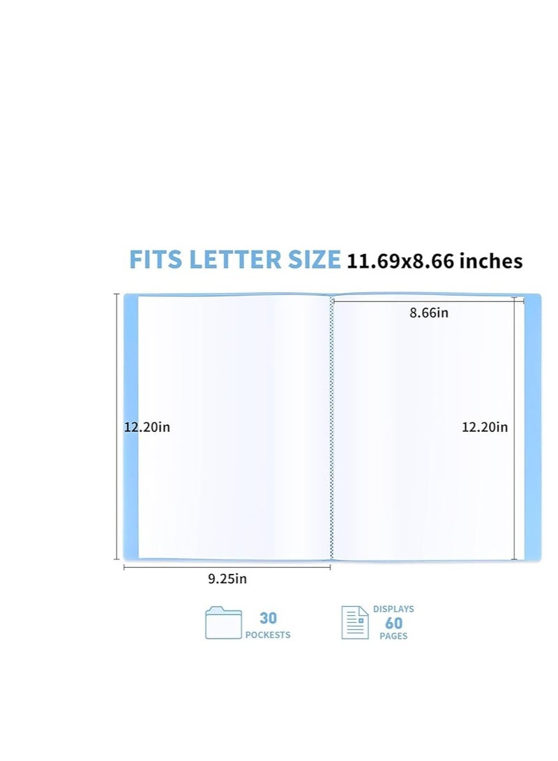 MODEST Display Book 30 Pocket BLUE Lets you organize your papers, files and documents easily Ultra-thin and non-sticking design for easy usability Compatible paper size is A4  - Image 2