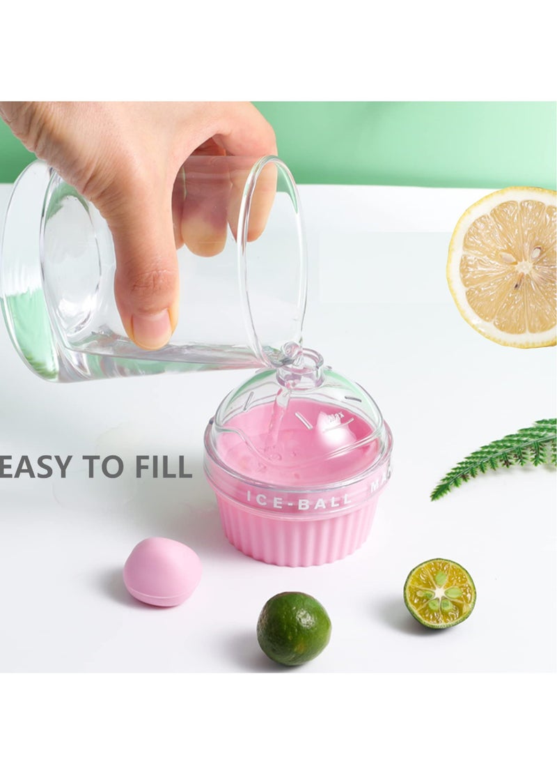 Excefore - Round Ice Cube Moulds, 3Pcs Ice Ball Maker Mould, Sphere Ice Cube Mould for Whiskey, Cocktails, Coffee and Juice, Reusable Sphere Ice Tray for Cocktail, Bourbon, Scotch - Image 1