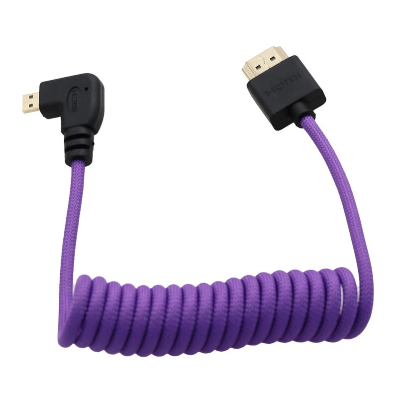 كابل من Micro HDMI إلى HDMI 4K 8K 60p لـ ATOMOS Ninja V Ultra Canon R6II R5C R5 R100 R7 Sony ZVE-10 A7C A7RIV Lumix S5 S9 GH4 Camera Teradek، النوع A إلى النوع D - Image 1