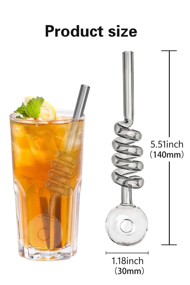 2pcs Premium Heat Resistant Glass Straw High Borosilicate Materia for Long lasting Use(Random Color) - Image 2