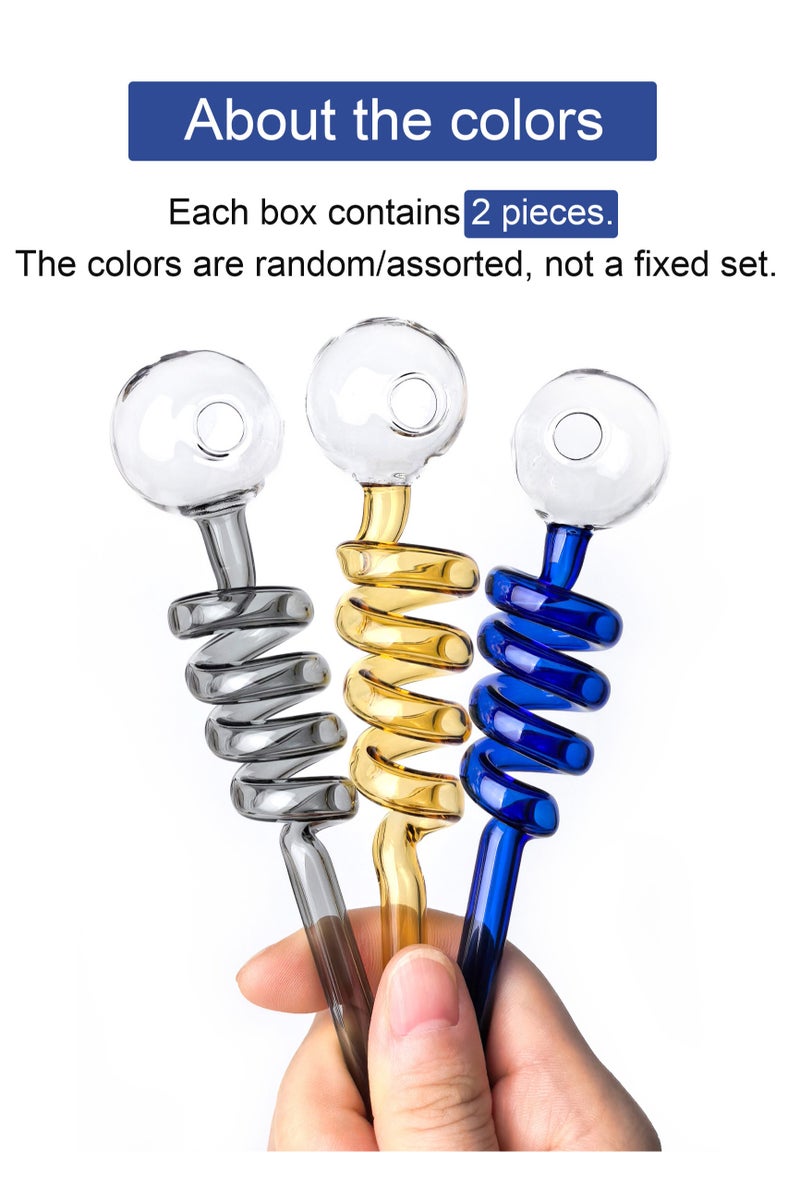 2pcs Premium Heat Resistant Glass Straw High Borosilicate Materia for Long lasting Use(Random Color) - Image 3