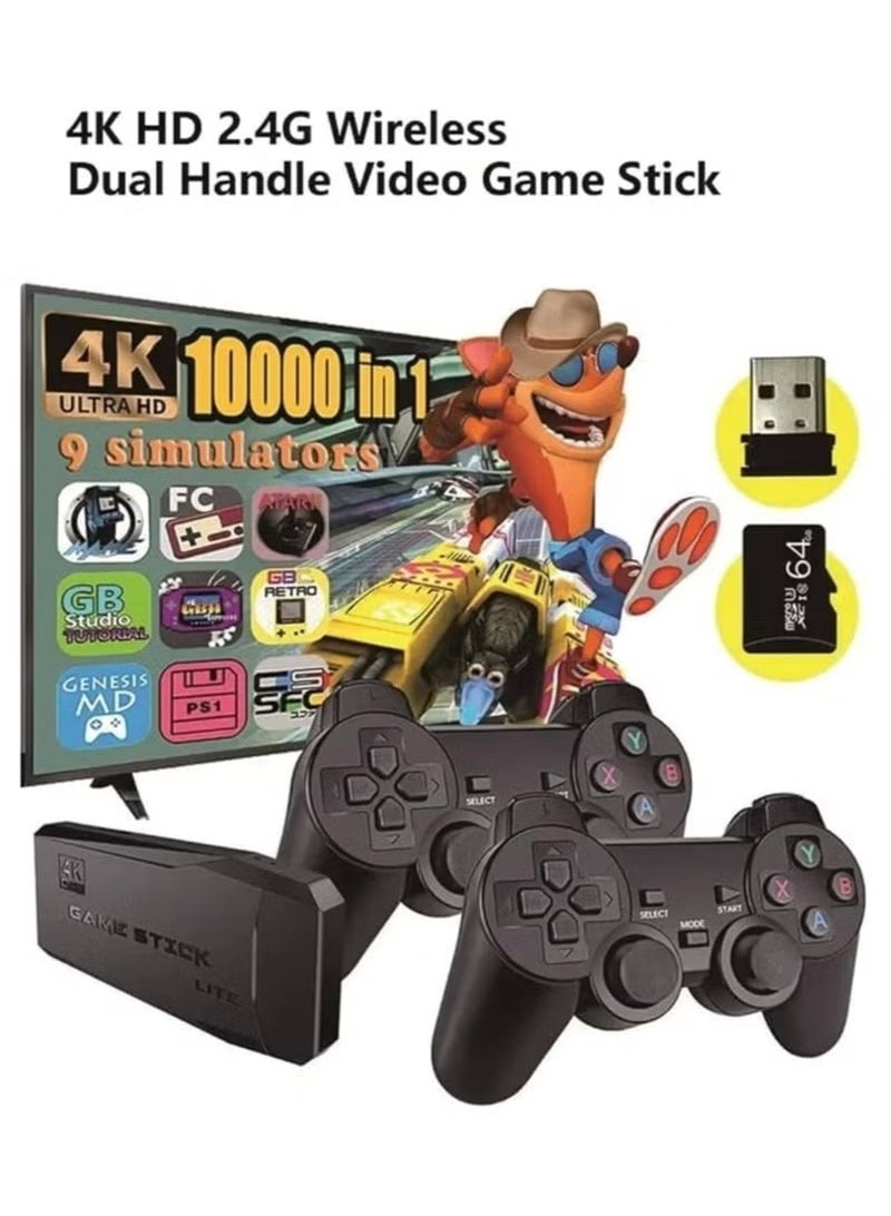 Retro Game Console Video Game Stick Lite 4K Upgraded 10000+ Games Classic 4K TV Game Console with 2.4G (64G) Wireless Controllers - Image 2