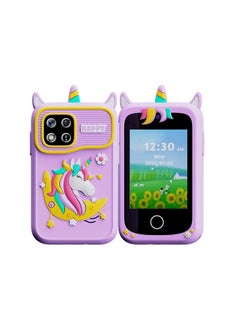 EVEREEN Kids Smart Phone for Girls, Dual Camera Unicorn Kids Phone Toy with Games, Music Player, Toddler Cell Phone Kids Learning Play Toy for 3-12 Years Old Boys Girls, Christmas Birthday With 8G Card (Purple)  - Image 1