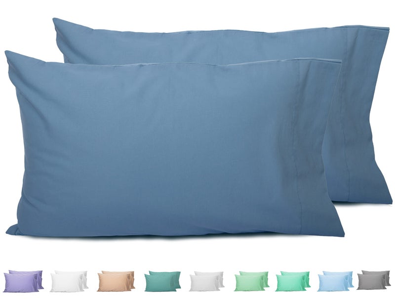 Sunflower Queen Pillowcases Set of 2 100 Cotton Queen Pillow Cases 2 2030 inches Copen Blue Soft and Breathable