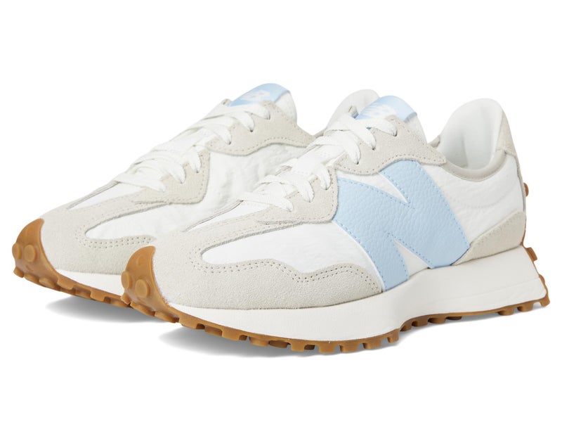 New Balance Womens 327 Timberwolf/Sea Salt/Light Chrome Blue (Women 8 Medium) - Image 1