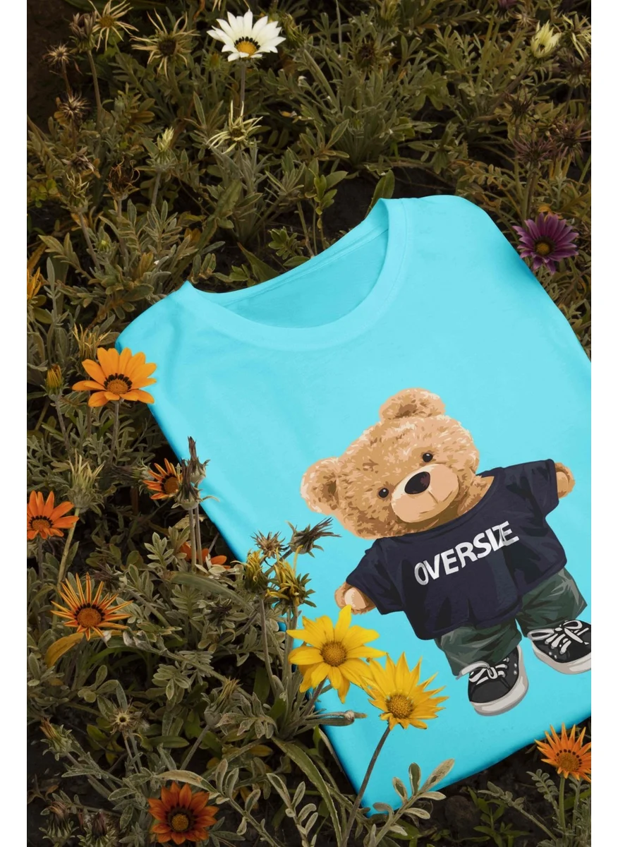 دوغ فش Teddy Women's Oversize Blue T-Shirt