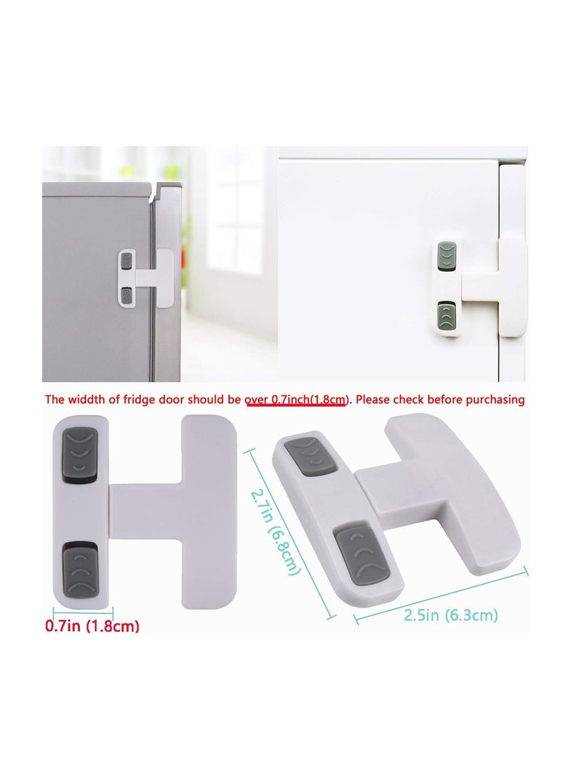 Fridge Freezer Door Lock, 2 Pack Toddler Kids Child Fridge Locks, Baby Safety Child Lock, Easy to Install and No Tools Need or Drill, for Most Fridges or Cabinet (with 4 Extra Adhesive) - Image 4