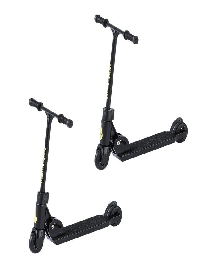 GOUDOGEDC 2Pcs Black T-Head Finger Scooter, Stress Relief Desk Gadget for Skate Fans and Office Workers, Precision Control for Smooth Tricks and Focus - Image 1