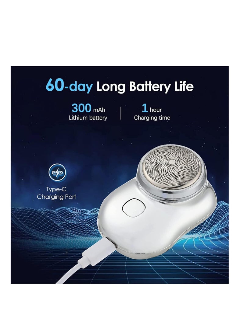 ELTRAZONE USB Mini Shaver Pocket Portable Electric Shaver, 2023 New Travel Electric Razor Round Shaving Machines for Men, Wet Dry Magic Rechargeable Mini Shavers Mens Electric Razors for Shaving Face (Black) - Image 2