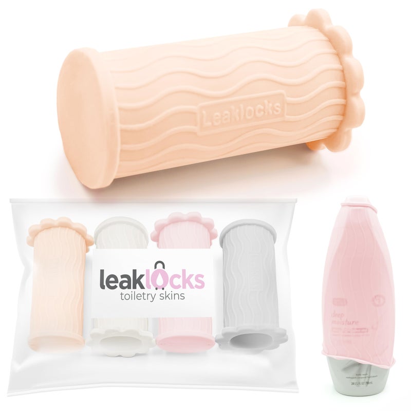 Rinseroo LeakLocks® Toiletry Skins™ Elastic Sleeve for Leak Proofing Travel Container in Luggage. For Standard and Travel Sized Toiletries. Reusable Accessory for Travel Bag Suitcase and Carry-on Luggage - Image 5