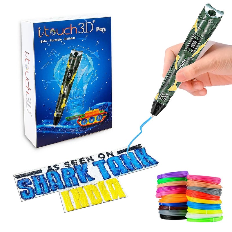 WOL3D I tech Military 3D Pen with 20 IN 1 5M Filaments for 3D Printing with Speed Control Advanced Temperature Regulation OLED Display Ergonomic Design Compatible with variety of Filaments