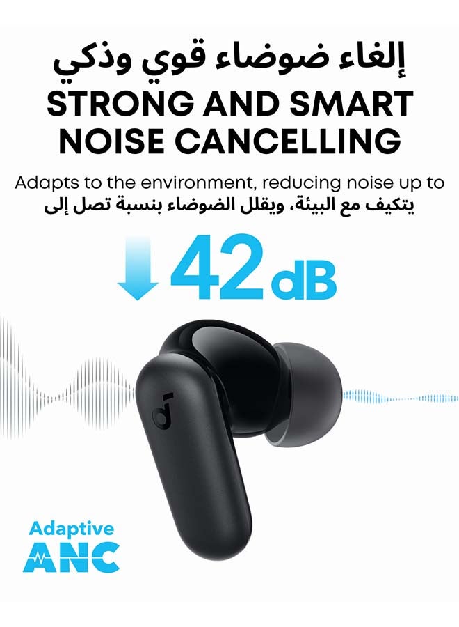 Soundcore R50i NC by Anker Noise Cancelling Earbuds, Strong and Smart Noise Cancelling, Powerful Bass, 45H Playtime, 2-in-1 Case and Phone Stand, IP54, Wireless Earbuds, Bluetooth 5.4, App Control Black - Image 2
