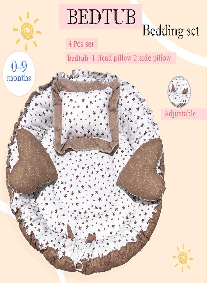 CUSTOMARY New Born Baby Sleeping Bag, Baby Mosquito Net, Reversible Round Bed Tub and Gadda Bedding Set for 0-6 Months Pack of 4 - Image 5