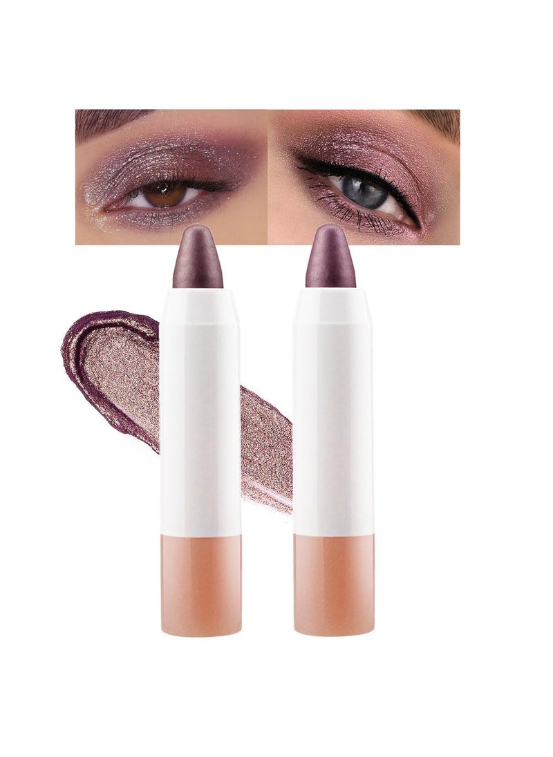 BINGBRUSH - BINGBRUSH 2 Pcs Dark Brown Cream Eyeshadow Stick,Shimmer Metallic Eye Shadow Pencil,Eye Brightener Crayon for Different Eye Makeup Effect,Easy-To-Apply and Compact for Travel - Image 1