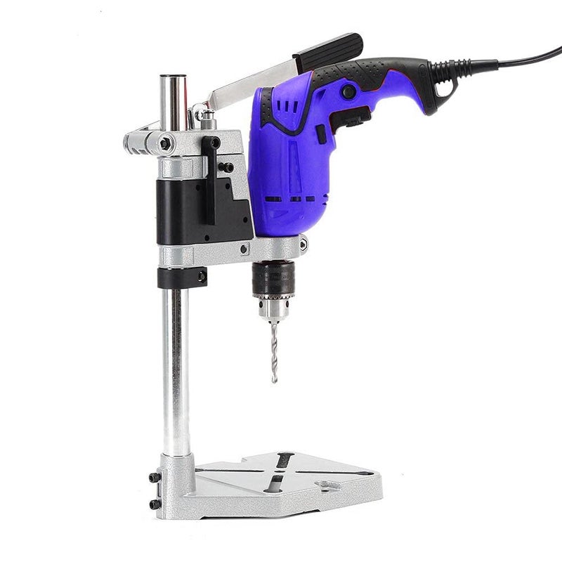 MLD VX-JG03 Drill Machine Stand for Hand Drill Bench Clamp Drill Press Floor Table Stand Workbench Repair Tool for Drilling Collet Workshop Single Hole Aluminum base (Matrial-Metal,Color-Multi) - Image 4