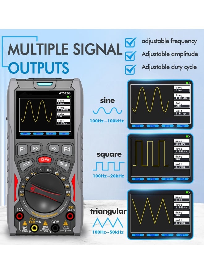 Generic AT312G 3 in 1 Oscilloscope Digital Scope Multimeter with 12MHz Bandwidth 50MSa/s Sampling Rate Built-in Generator Multiple Multimeter Tester Function  - Image 2