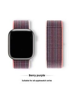 Suitable For Iwatch1-s9 Strap Light Mint/Ocean Blue Nylon Loop Velcro Wristband For Apple Watch Strap-Color:101# Berry Purple-Specifications:42/44/45/49mm