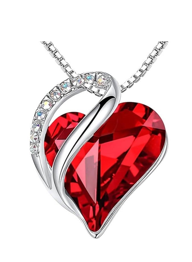 Love necklace, silver pendant necklace with gift box for women  - Image 1