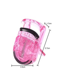 Salmue Eyelash Curler Mini Portable Heatless Eyelash Curler Clip Professional Lashes Makeup With Rubber Eyelash Natural Curling Clip Cosmetic Tools For Long Lasting Curled Fits All Eye Shapes(Pink)  - Image 3