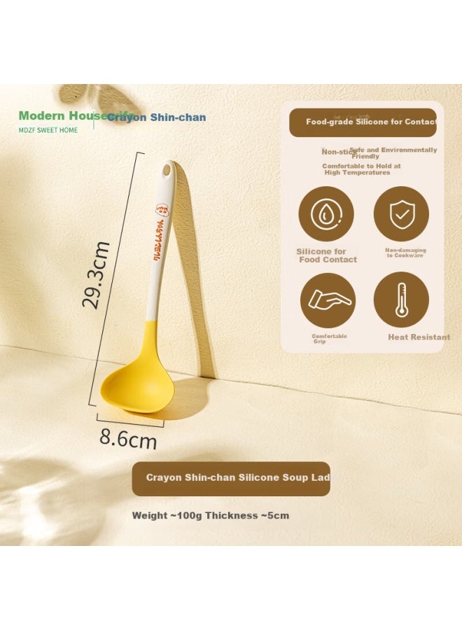 MDZF SWEET HOME Modern Housewife [crayon Shin-chan] Silicone Spatula Household Stir-fry Soup Spoon Non-stick Pan Shovel Special Kitchen Utensils Silicone Soup Spoon  - Image 1