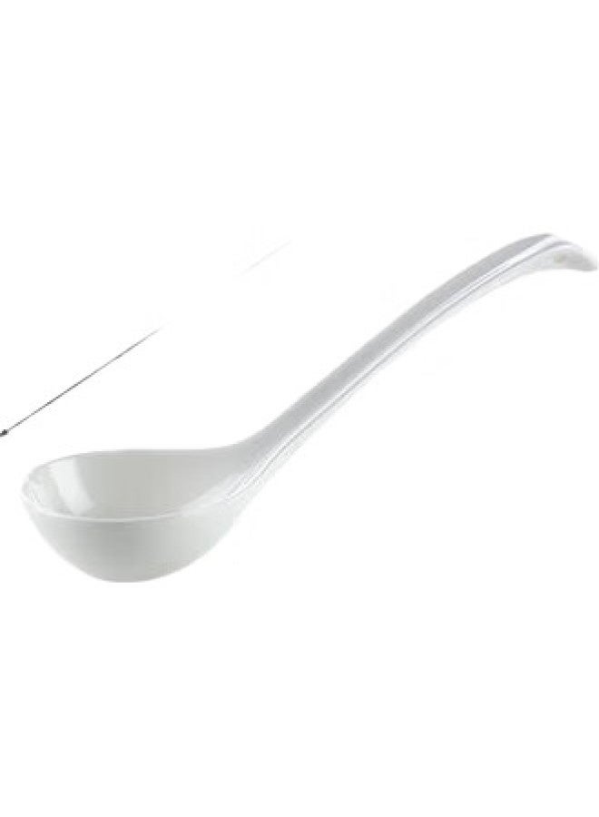 Sky Top Large Ceramic Soup Spoon Porcelain Rice Spoon Table Spoon Bone China Household Hotel Tableware Pure White Henry Large Ladle 1 Piece Pack - Image 1
