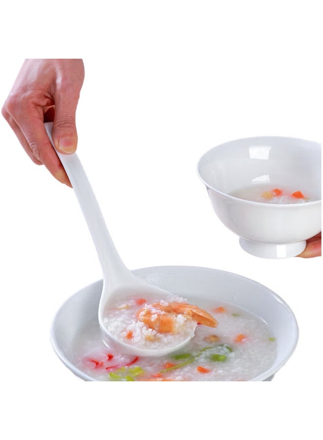 Sky Top Large Ceramic Soup Spoon Porcelain Rice Spoon Table Spoon Bone China Household Hotel Tableware Pure White Henry Large Ladle 1 Piece Pack - Image 2