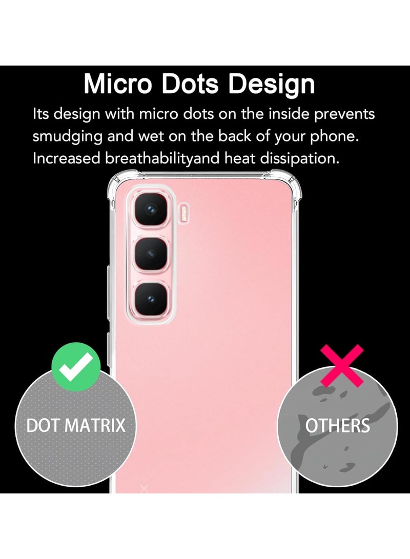 جراب متوافق مع هاتف Infinix Hot 60 Pro Plus، غطاء شفاف من السيليكون (TPU) مقاوم للصدمات، مزود بحماية للكاميرا وزوايا معززة ضد الصدمات - شفاف. - Image 2