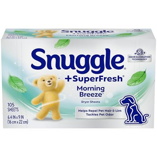 Snuggle Plus Super Fresh Fabric Softener Dryer Sheets with Odor Fighting Ingredients, 105 Count - Image 1