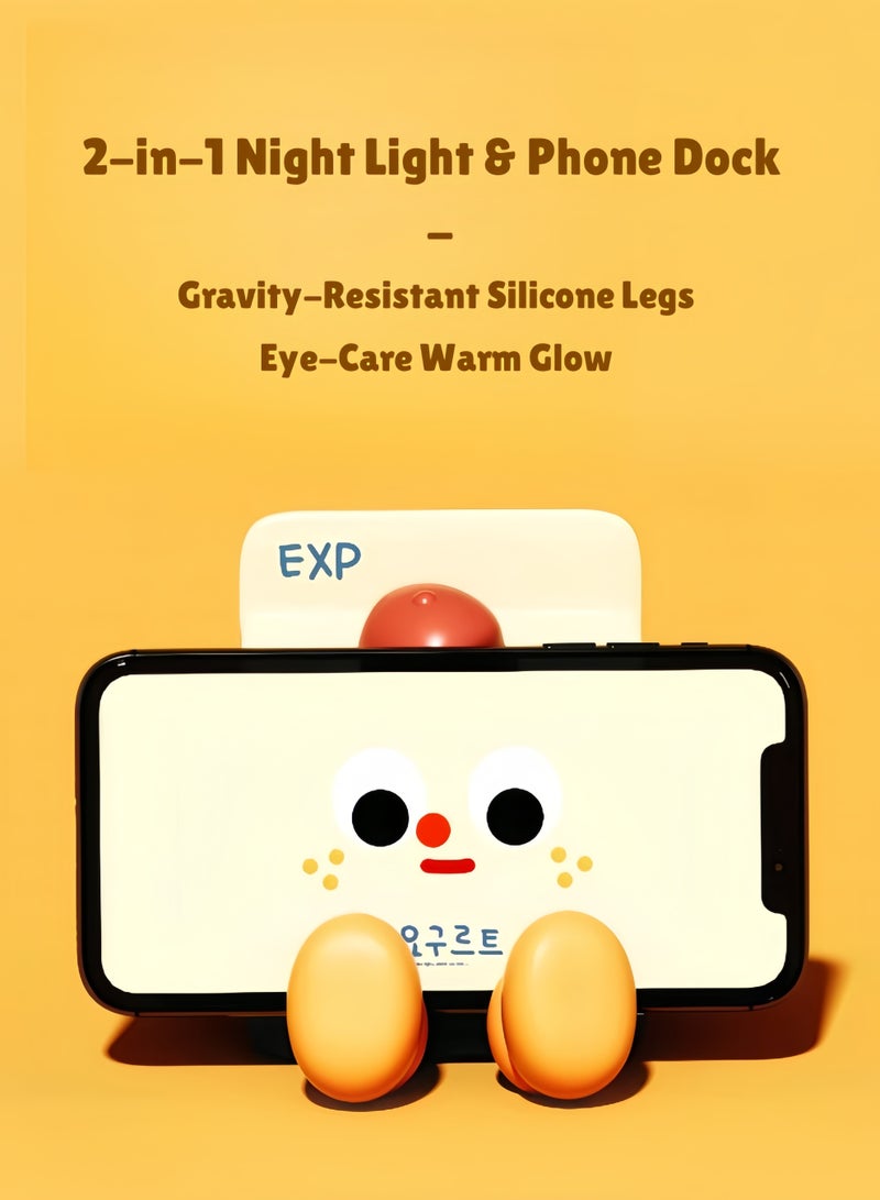EXP 2-in-1 Night Light & Phone Dock ✨ | Gravity-Resistant Silicone Legs, Eye-Care Warm Glow - Image 4