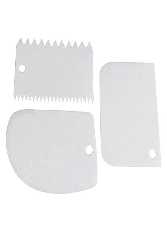 53 Arts مكشطة كيك بلاستيكية من 53 آرتس - مجموعة أدوات تزيين الكيك والتغطية متعددة الألوان مكونة من 3 قطع للخبز والتنعيم والتزيين - Image 2